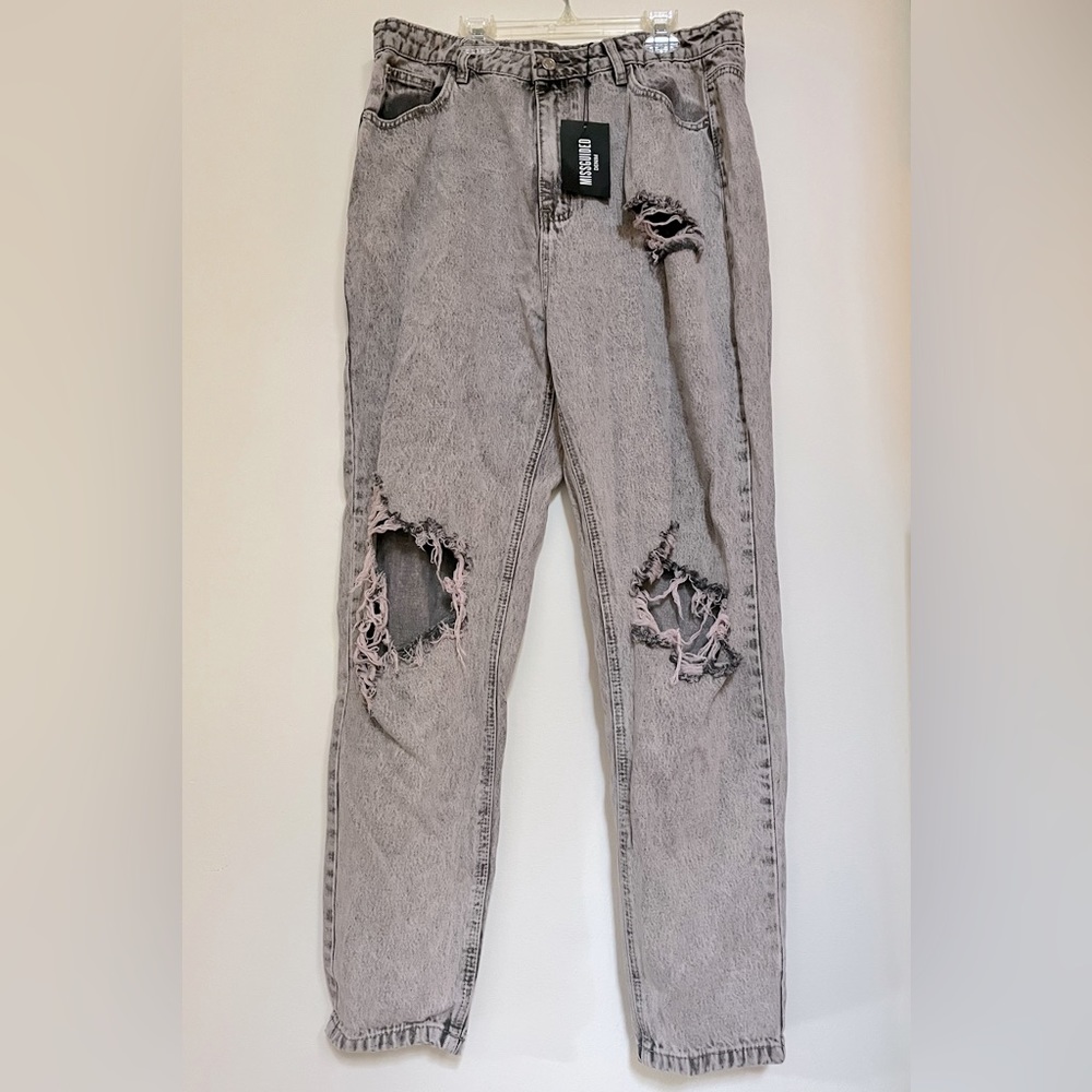 Grey Missguided High Rise Mom Jeans